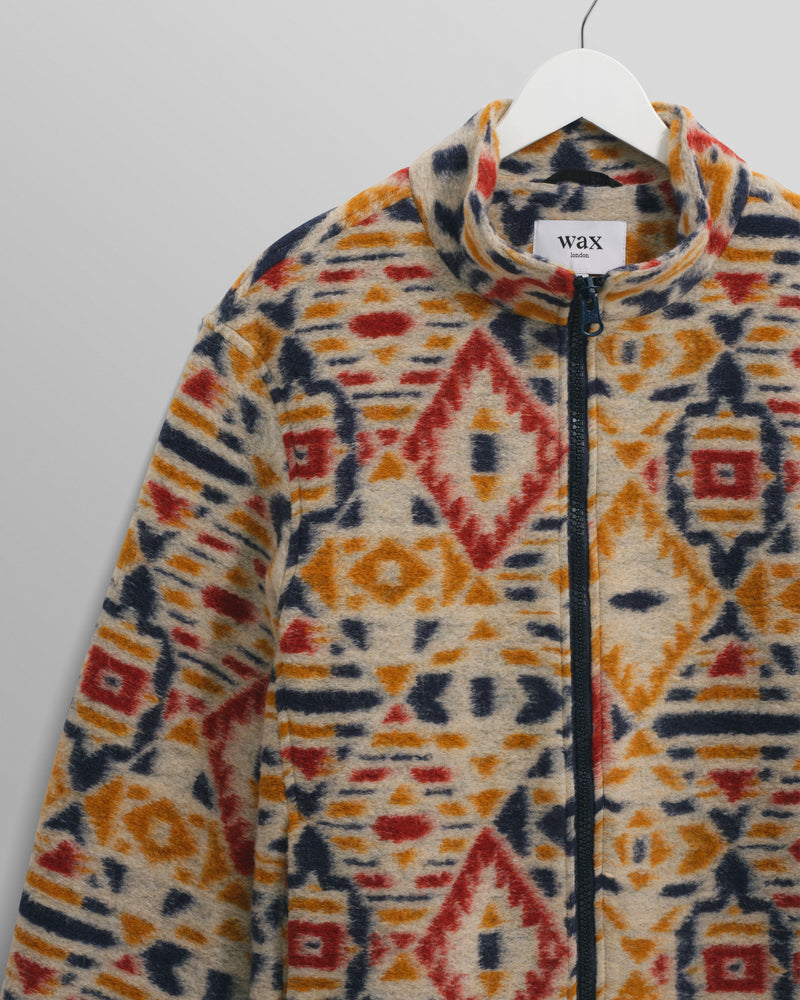 wax london Cozi - Multicolour Geometric Fleece Jacket