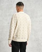 wax london Crosby - Ecru Pointelle Cotton Cardigan