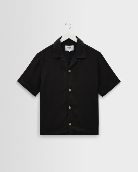 Curzon - Black Lyocell Twill Short-Sleeve Shirt