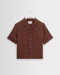 Curzon - Brown Lyocell Twill Short-Sleeve Shirt