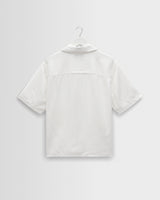 wax london men's Curzon - Off White Lyocell Twill Short-Sleeve Shirt