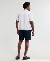 wax london men's Curzon - Off White Lyocell Twill Short-Sleeve Shirt