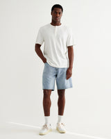 wax london men's Dalston - Light Blue Denim Shorts