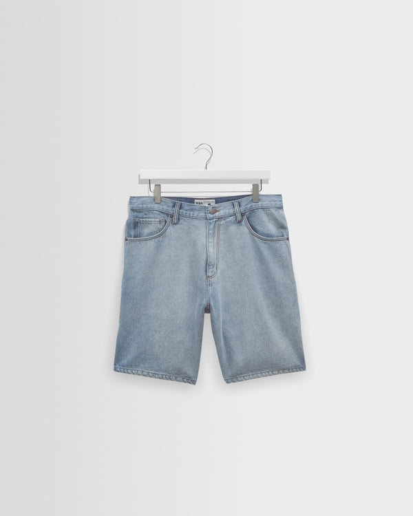 wax london men's Dalston - Light Blue Denim Shorts