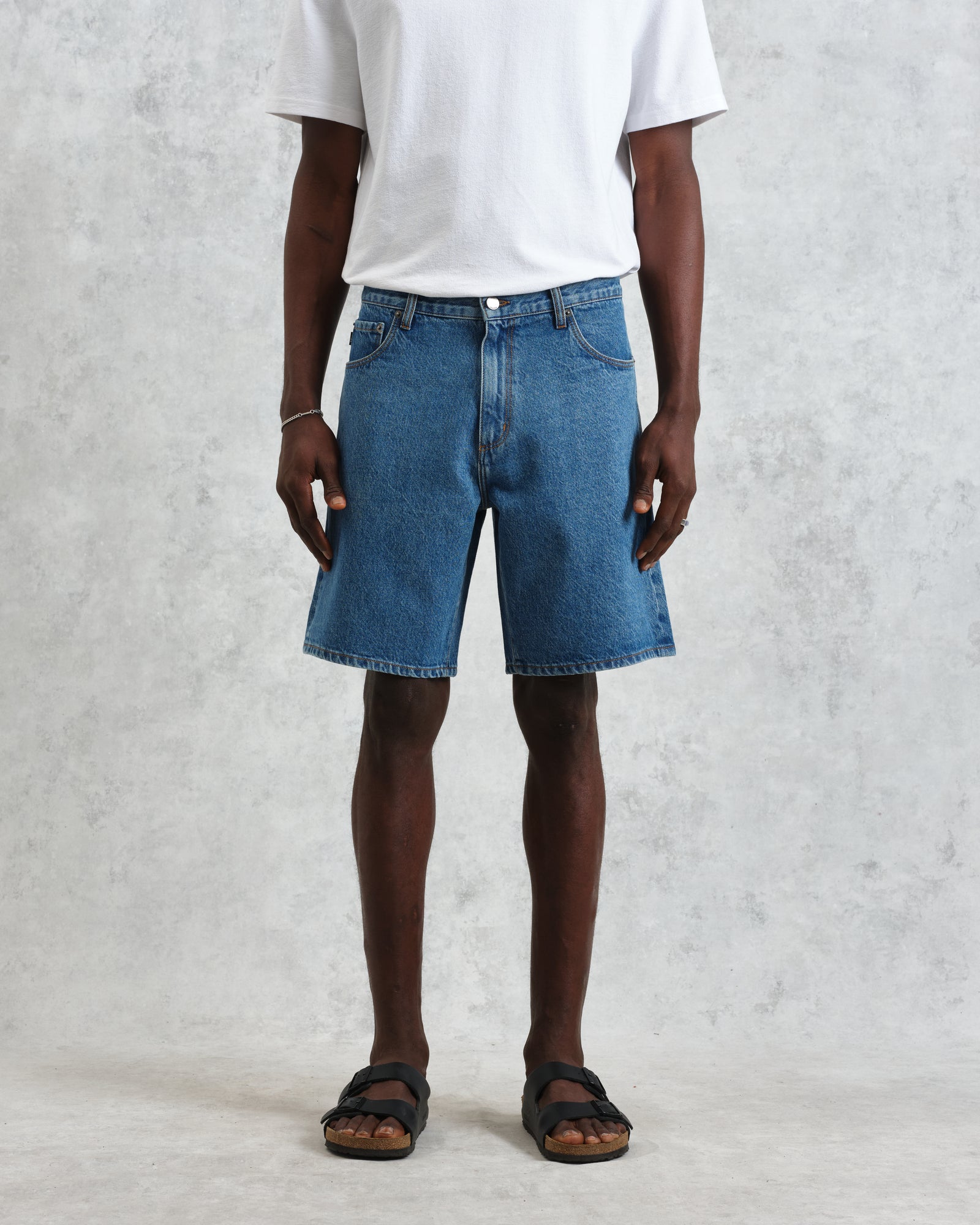 Men's Mid-Blue Denim Shorts | Wax London