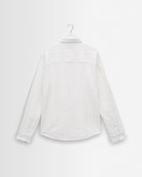 wax london men's Dartford - White Dobby Stripe Organic Cotton Shirt