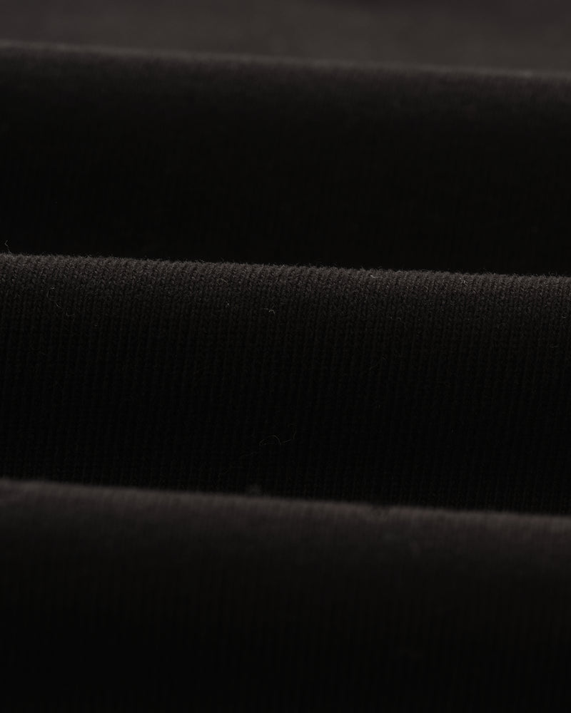 wax london men's Dean - Black Embroidered Logo Organic Cotton T-Shirt