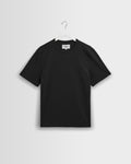 Dean – Angerautes Kurzarm-T-Shirt in Schwarz