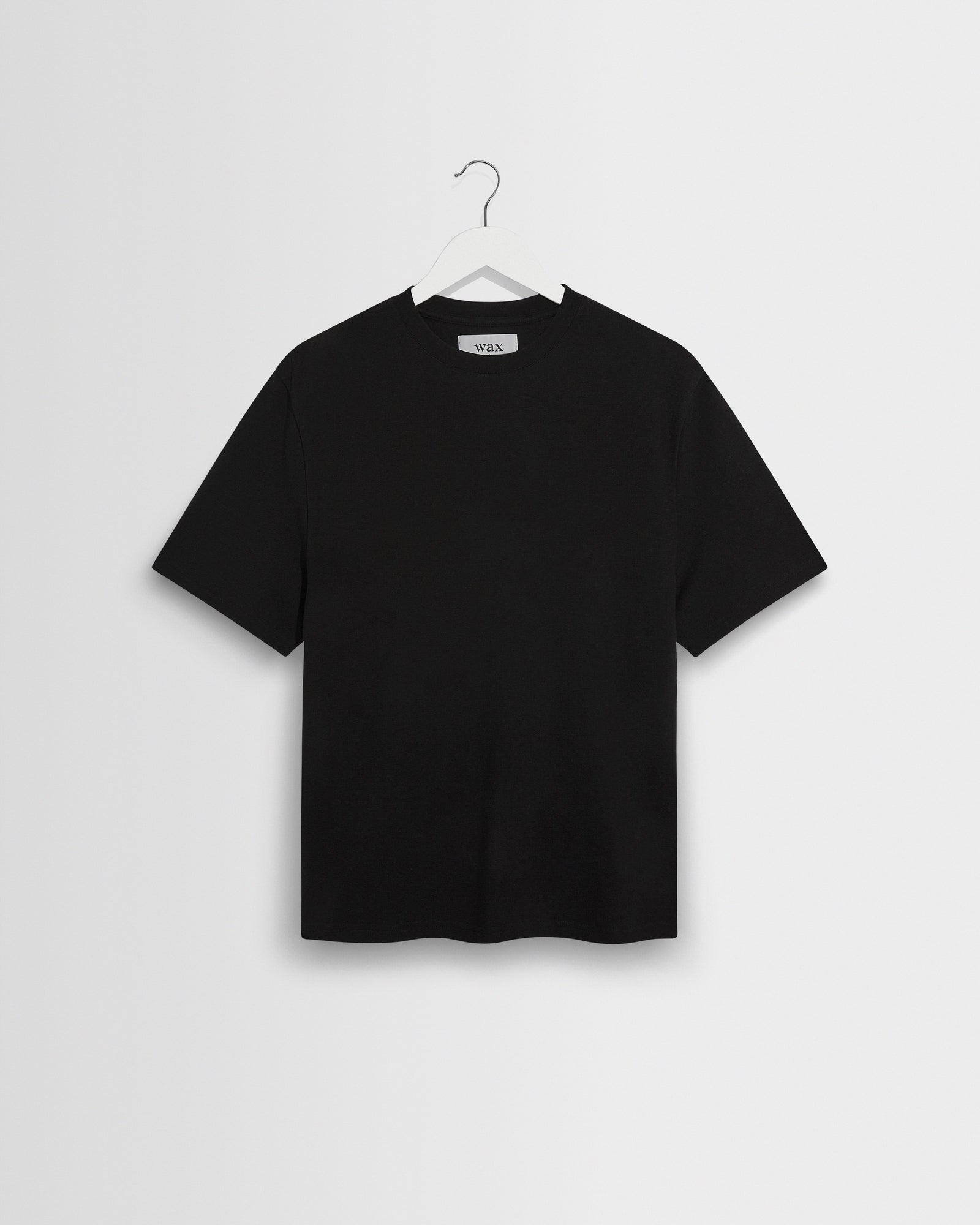 Men's Black Textured Organic Cotton T-Shirt | Wax London