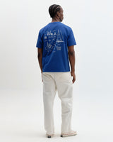Dean - Blue And Ecru Sailing Map Print T-Shirt