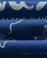 Dean - Blue And Ecru Sailing Map Print T-Shirt