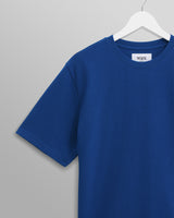 wax london Dean - Blue Textured Organic Cotton T-Shirt