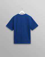 wax london Dean - Blue Textured Organic Cotton T-Shirt