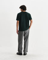 wax london men's Dean - Bottle Green Textured Organic Cotton T-Shirt