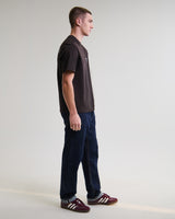 wax london men's Dean - Brown And Off-White Globe Graphic Cotton T-Shirt