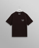 wax london men's Dean - Brown And Off-White Globe Graphic Cotton T-Shirt