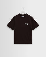 wax london men's Dean - Brown And Off-White Globe Graphic Cotton T-Shirt