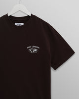 wax london men's Dean - Brown And Off-White Globe Graphic Cotton T-Shirt