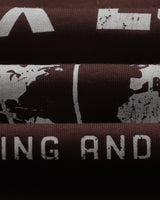 wax london men's Dean - Brown And Off-White Globe Graphic Cotton T-Shirt