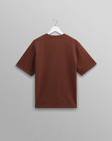 wax london Dean - Brown Textured Organic Cotton T-Shirt