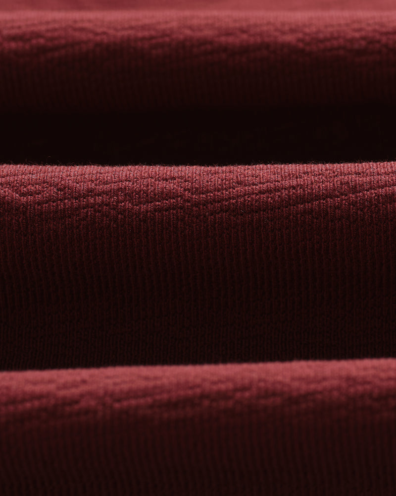 wax london men's Dean - Burgundy Textured Organic Cotton T-Shirt