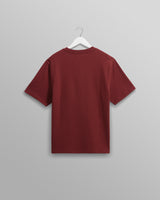 wax london men's Dean - Burgundy Textured Organic Cotton T-Shirt