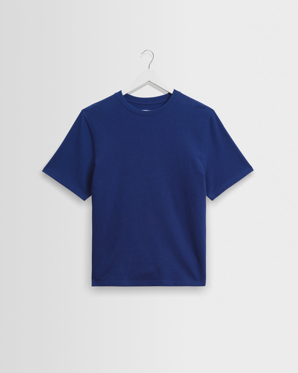 Dean Cobalt Blue Textured Organic Cotton T Shirt