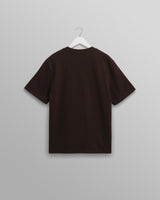 wax london men's Dean - Dark Brown Textured Organic Cotton T-Shirt
