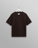 wax london men's Dean - Dark Brown Textured Organic Cotton T-Shirt