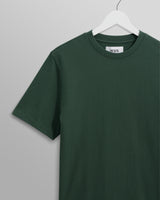 wax london men's Dean - Dark Green Textured Organic Cotton T-Shirt