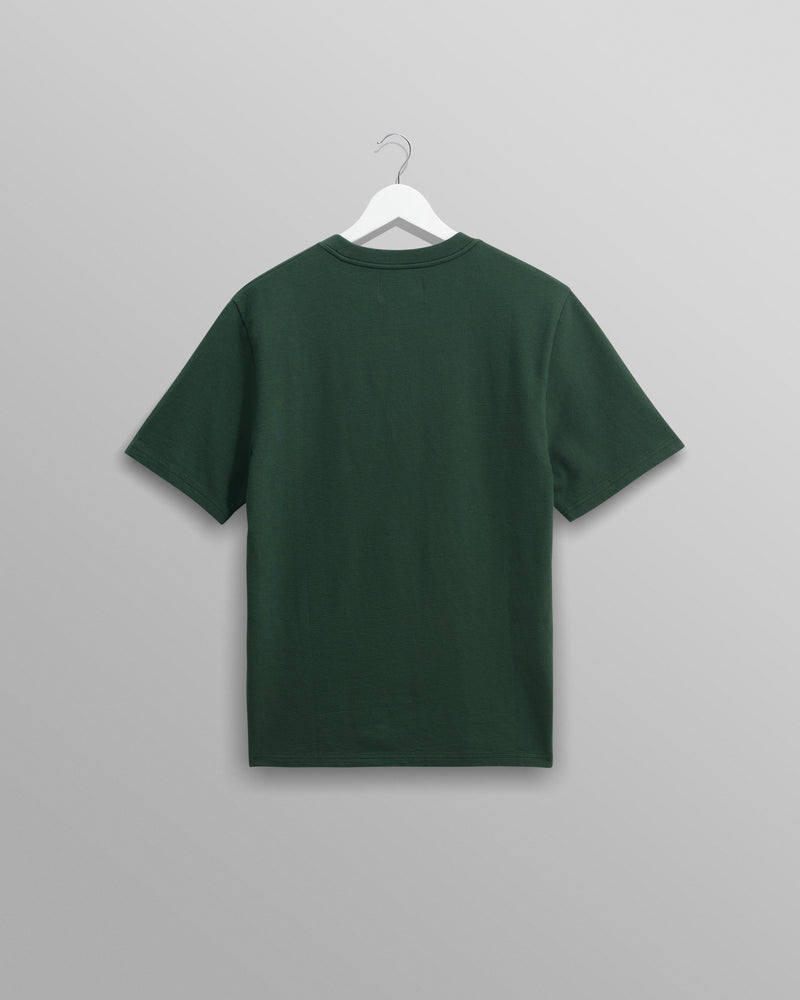 wax london Dean - Dark Green Textured Organic Cotton T-Shirt