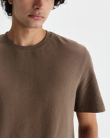 wax london men's Dean - Khaki Brown Textured Organic Cotton T-Shirt
