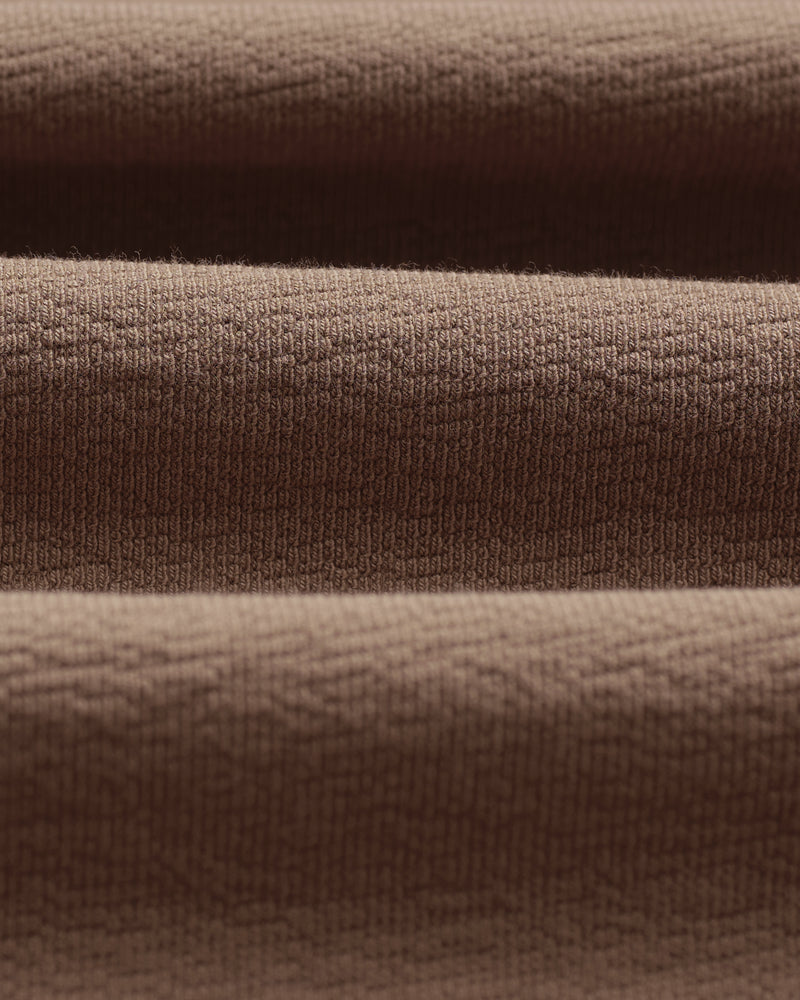 wax london men's Dean - Dusty Brown Textured Organic Cotton T-Shirt