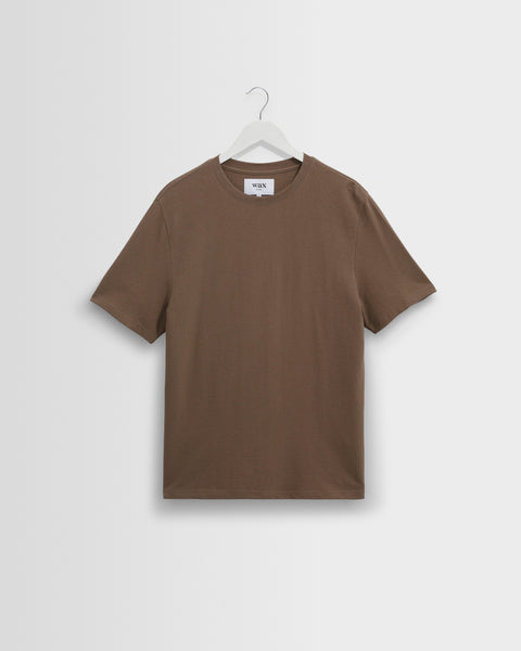 Dean - Dusty Brown Textured Organic Cotton T-Shirt