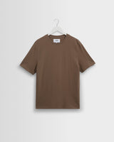 wax london men's Dean - Dusty Brown Textured Organic Cotton T-Shirt
