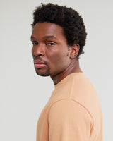 wax london men's Dean - Dusty Orange Textured Organic Cotton T-Shirt