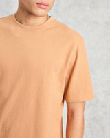 wax london Dean - Dusty Orange Textured Organic Cotton T-Shirt