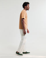 wax london men's Dean - Dusty Orange Textured Organic Cotton T-Shirt