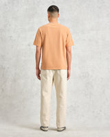 wax london Dean - Dusty Orange Textured Organic Cotton T-Shirt