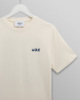 men's wax london Dean - Ecru And Blue Doodle Scene Graphic Organic Cotton T-Shirt