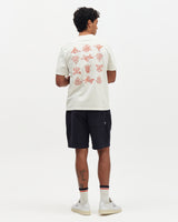Dean - Ecru And Rust Grid Embroidered T-Shirt