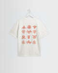 Dean - Ecru And Rust Grid Embroidered T-Shirt