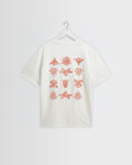 Dean - Ecru And Rust Grid Embroidered T-Shirt
