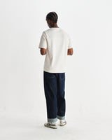 wax london men's Dean - Ecru Textured Organic Cotton T-Shirt