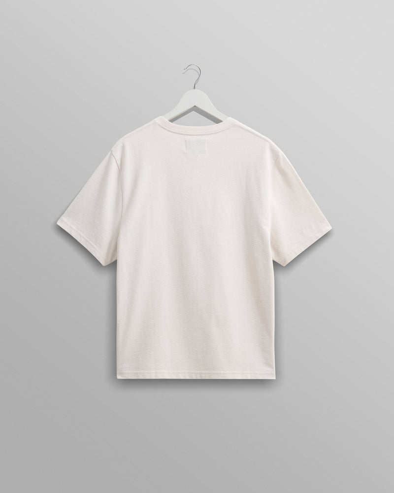 wax london Dean - Ecru Textured Organic Cotton T-Shirt