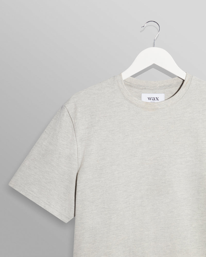 wax london Dean - Grey Marl Textured Organic Cotton T-Shirt