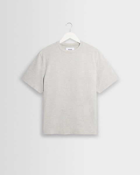 Dean - Grey Marl Textured Organic Cotton T-Shirt
