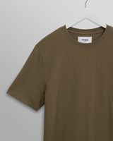 wax london men's Dean - Khaki Brown Textured Organic Cotton T-Shirt