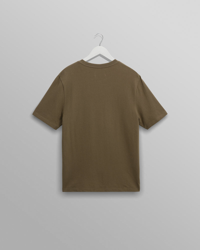wax london men's Dean - Khaki Brown Textured Organic Cotton T-Shirt