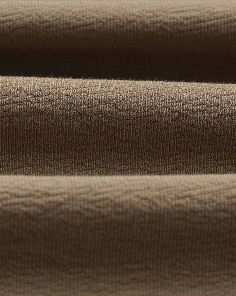 wax london men's Dean - Khaki Brown Textured Organic Cotton T-Shirt